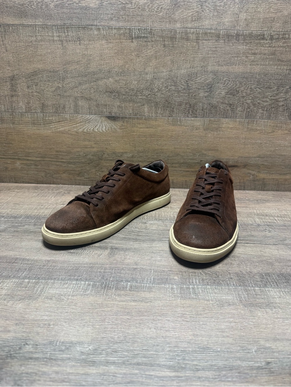 Allen Edmonds Brown Suede Sneakers with Cream Soles